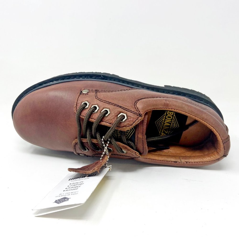 Bonanza Mens Brown Black Leather Mens Size 13 Slip Resistant Work Boots BA415 - Picture 4 of 5